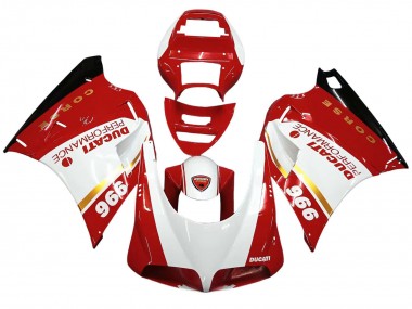 Carenados Moto Ducati 996 1993-2005 - Blanco Rojo Oro Negro Brillante Corse Performance Baratos