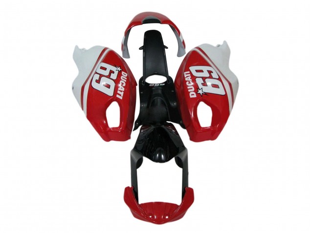 Carenados Moto Ducati Monster 696 796 1100 1100S 2008-2012 - Blanco Rojo Negro Brillante 69 Baratos