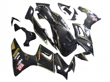 Carenados Moto Honda CBR125R 2002-2006 - Negro Brillante Oro Baratos