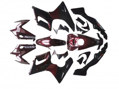 Carenados Moto Honda CBR125R 2002-2006 - Negro Brillante Rojo Llama Baratos