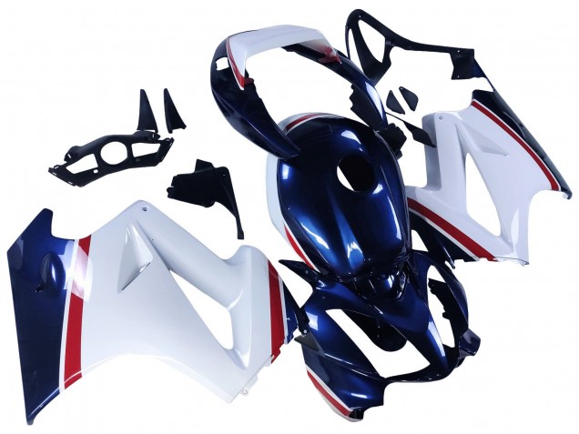 Carenados Moto Honda VFR 800 2002-2013 - Blanco Rojo Azul Oscuro Baratos