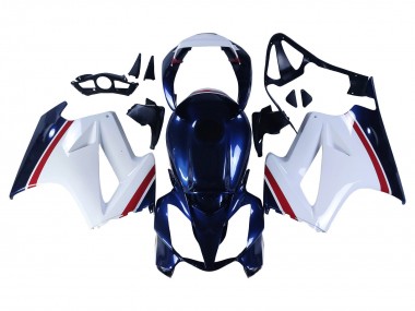 Carenados Moto Honda VFR 800 2002-2013 - Blanco Rojo Azul Oscuro Baratos