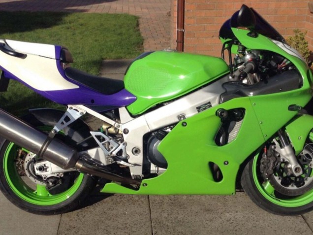 Carenados Moto Kawasaki ZX7R 1996-2003 - Blanco Verde Azul Baratos