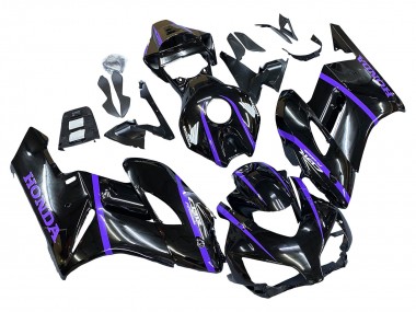 Carenados Moto Honda CBR1000RR 2004-2005 - Negro Brillante Púrpura Raya Baratos
