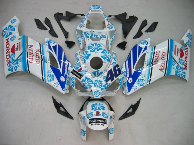 Carenados Moto Honda CBR1000RR 2004-2005 - Blanco Azul Nieve Nastro Azzurro 46 Baratos