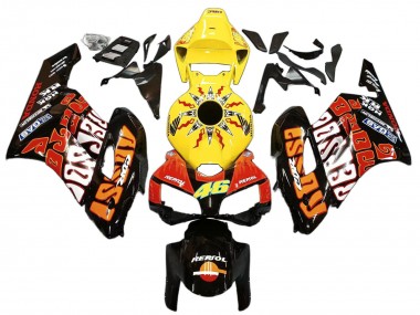 Carenados Moto Honda CBR1000RR 2004-2005 - Amarillo Naranja Negro Brillante Repsol Rossi 46 Baratos