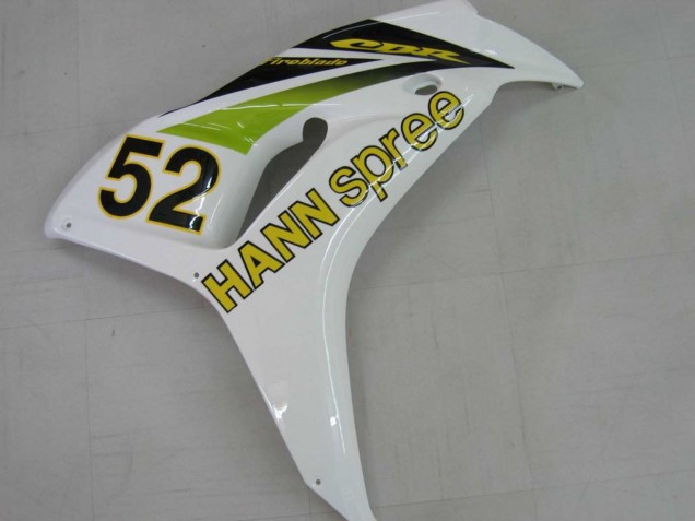 Carenados Moto Honda CBR1000RR 2006-2007 - Blanco Verde Negro Brillante Hannspree 52 Baratos
