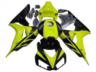 Carenados Moto Honda CBR1000RR 2006-2007 - Verde Negro Brillante Geométrico Baratos