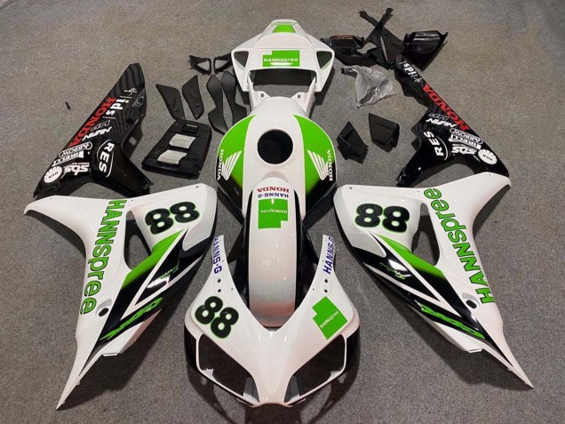 Carenados Moto Honda CBR1000RR 2006-2007 - Blanco Verde Negro Brillante Hannspree 88 Baratos