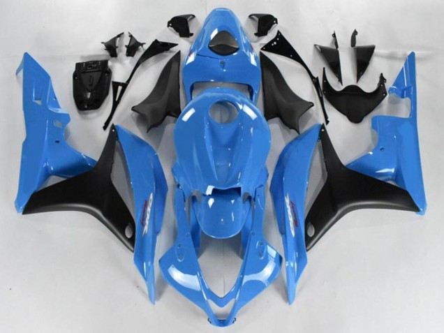 Carenado Moto Honda CBR600RR 2007-2008 - Azul Claro Negro Brillante Baratos