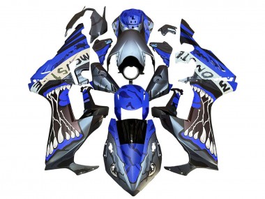 Carenados Moto Honda CBR1000RR 2017-2023 - Azul Gris Negro Brillante Monstruo Baratos