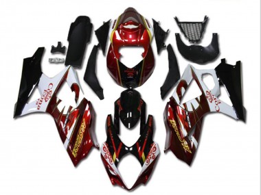 Carenados Moto Suzuki GSXR 1000 2007-2008 - Rojo Blanco Negro Corona Baratos