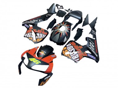 Carenados Moto Honda CBR600RR 2003-2004 - Negro Mate Naranja Repsol Rossi 46 Baratos