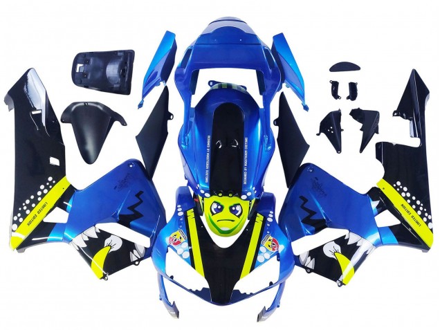 Carenados Moto Honda CBR600RR 2003-2004 - Azul Neon Amarillo Negro Brillante Tiburón Baratos