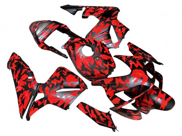 Carenados Moto Honda CBR600RR 2003-2004 - Negro Rojo Gris Camouflage Baratos