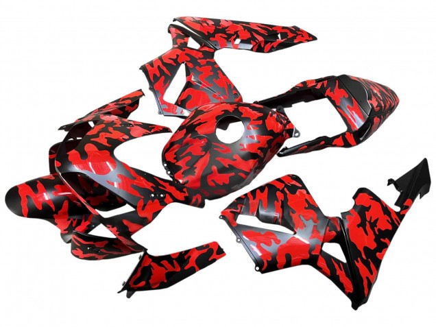 Carenados Moto Honda CBR600RR 2003-2004 - Negro Rojo Gris Camouflage Baratos