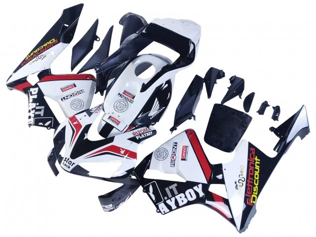 Carenados Moto Honda CBR600RR 2003-2004 - Blanco Rojo Negro Brillante DENSO Rimont Baratos