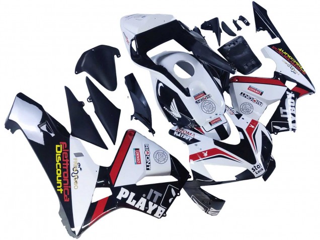 Carenados Moto Honda CBR600RR 2003-2004 - Blanco Rojo Negro Brillante DENSO Rimont Baratos
