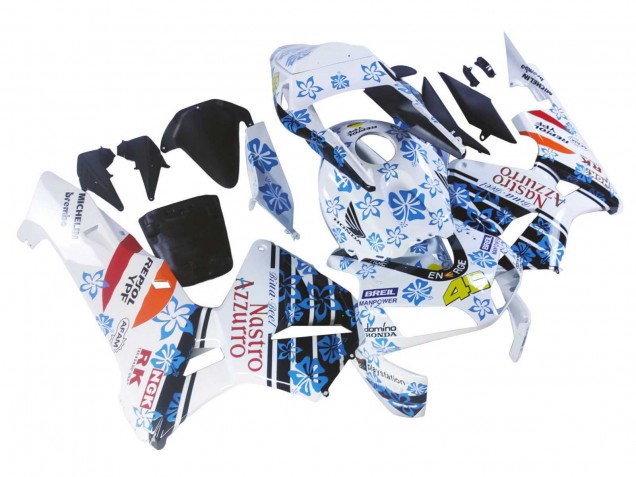Carenados Moto Honda CBR600RR 2003-2004 - Blanco Azul Rojo Nastro Azzurro 46 Baratos