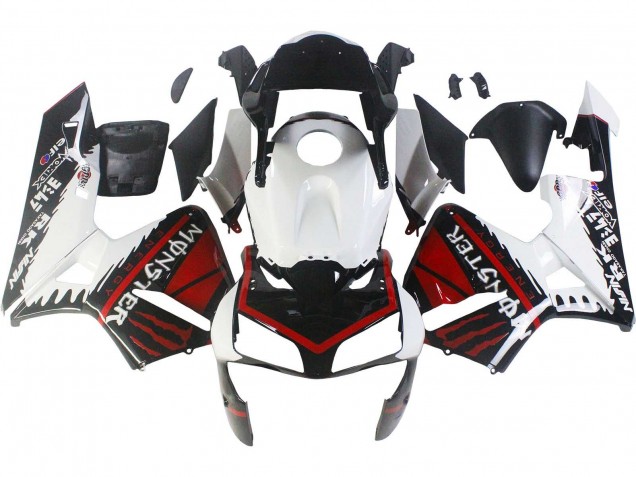 Carenados Moto Honda CBR600RR 2003-2004 - Blanco Rojo Negro Brillante Monstruo Baratos