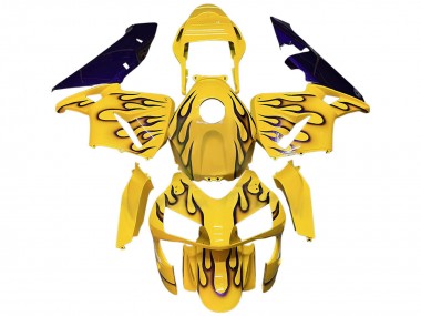 Carenados Moto Honda CBR600RR 2003-2004 - Amarillo Negro Llama Baratos
