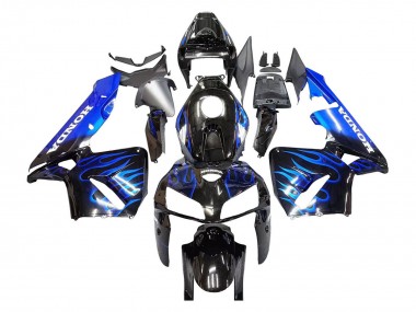 Carenado Moto Honda CBR600RR 2005-2006 - Negro Brillante Azul Llama Baratos
