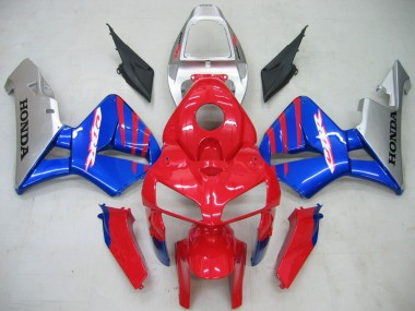 Carenados Moto Honda CBR600RR 2005-2006 - Rojo Azul Plata Baratos