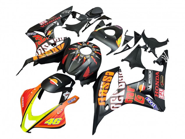 Carenados Moto Honda CBR600RR 2007-2008 - Negro Mate Naranja Rojo Rossi Repsol 46 Baratos