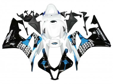 Carenados Moto Honda CBR600RR 2007-2008 - Blanco Azul Claro Negro Brillante Baratos