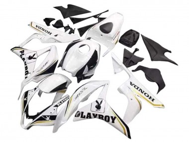 Carenado Moto Honda CBR600RR 2007-2008 - Blanco Oro Negro Brillante Playboy Baratos