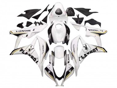 Carenado Moto Honda CBR600RR 2007-2008 - Blanco Oro Negro Brillante Playboy Baratos