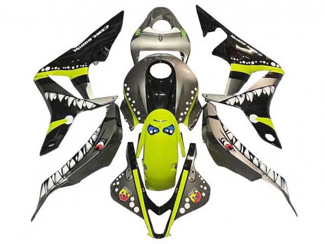 Carenados Moto Honda CBR600RR 2007-2008 - Gris Fluorescent Amarillo Tiburón Baratos