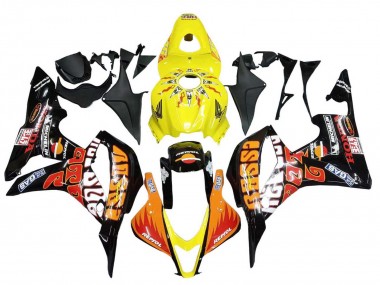 Carenados Moto Honda CBR600RR 2007-2008 - Amarillo Naranja Negro Brillante Rossi Repsol Baratos