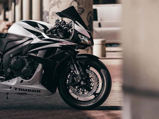 Carenados Moto Honda CBR600RR 2007-2008 - Blanco Negro Carrera Baratos