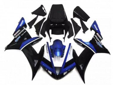 Carenados Moto Yamaha YZF R1 2002-2003 - Negro Blanco Azul Baratos