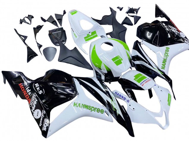 Carenados Moto Honda CBR600RR 2009-2012 - Blanco Verde Negro Brillante Hannspree Baratos