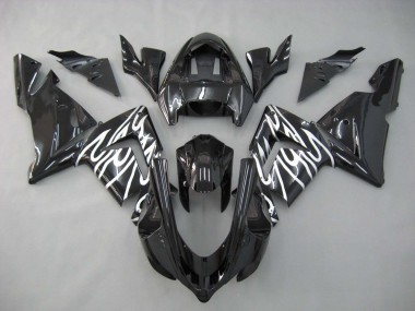 Carenados Moto Kawasaki ZX10R 2004-2005 - Negro Blanco Baratos