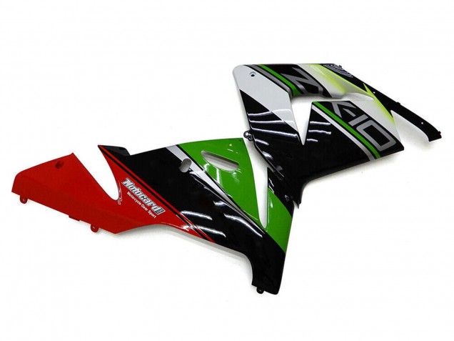 Carenados Moto Kawasaki ZX10R 2004-2005 - Blanco Negro Verde Elf Baratos