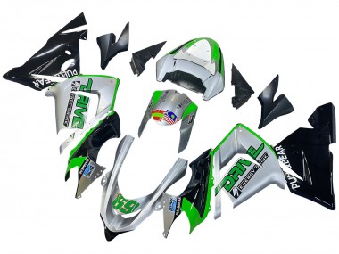 Carenados Moto Kawasaki ZX10R 2004-2005 - Verde Plata Negro 69 Baratos