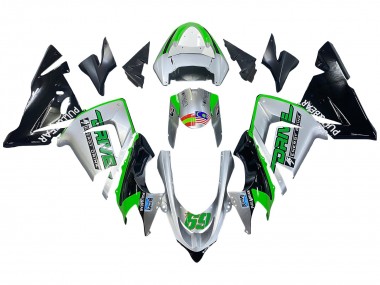 Carenados Moto Kawasaki ZX10R 2004-2005 - Verde Plata Negro 69 Baratos