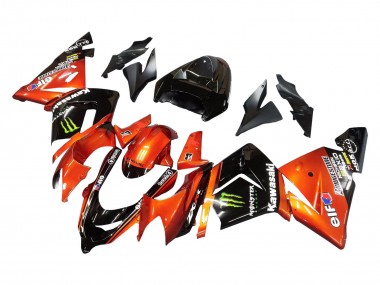 Carenados Moto Kawasaki ZX10R 2004-2005 - Burnt Naranja Negro Monstruo Elf Baratos