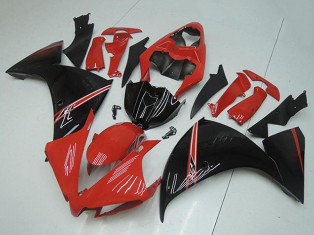 Carenados Moto Yamaha YZF R1 2012-2014 - Rojo Negro Brillante Baratos