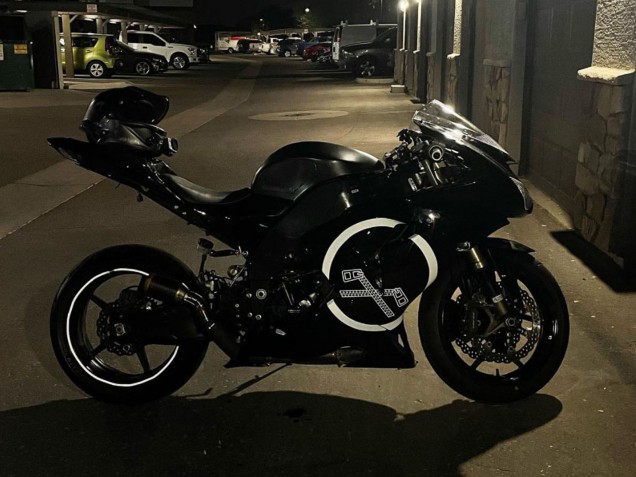 Carenados Moto Kawasaki ZX10R 2006-2007 - Negro Brillante Blanco Círculo Baratos
