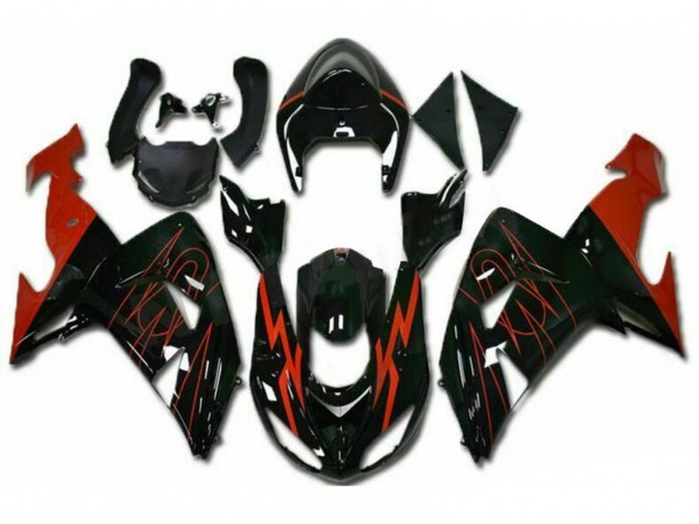 Carenados Moto Kawasaki ZX10R 2006-2007 - Negro Brillante Rojo Baratos