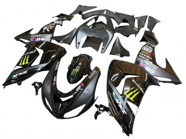 Carenados Moto Kawasaki ZX10R 2006-2007 - Gris Amarillo Negro Brillante Monstruo Elf Baratos