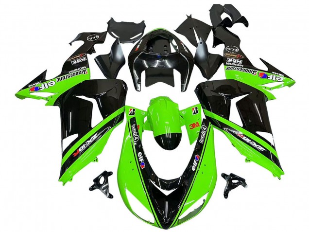 Carenados Moto Kawasaki ZX10R 2006-2007 - Verde Negro Elf Touch4 3M Baratos