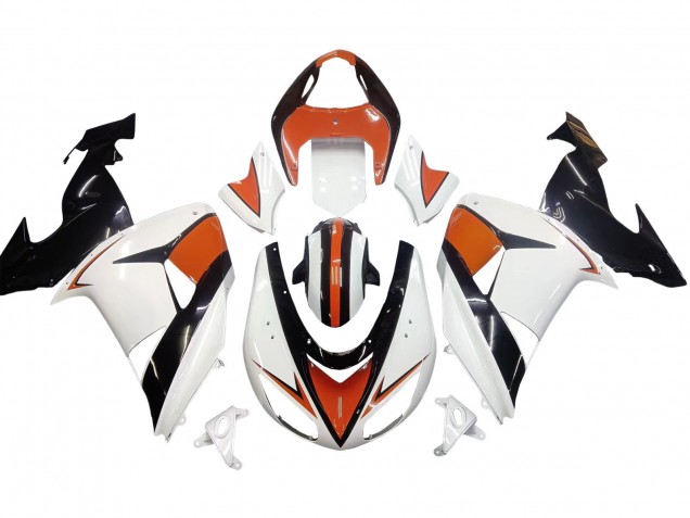 Carenados Moto Kawasaki ZX10R 2006-2007 - Blanco Naranja Negro Baratos