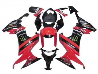 Carenados Moto Kawasaki ZX10R 2008-2010 - Rojo Negro Verde Monstruo Elf 27 Baratos