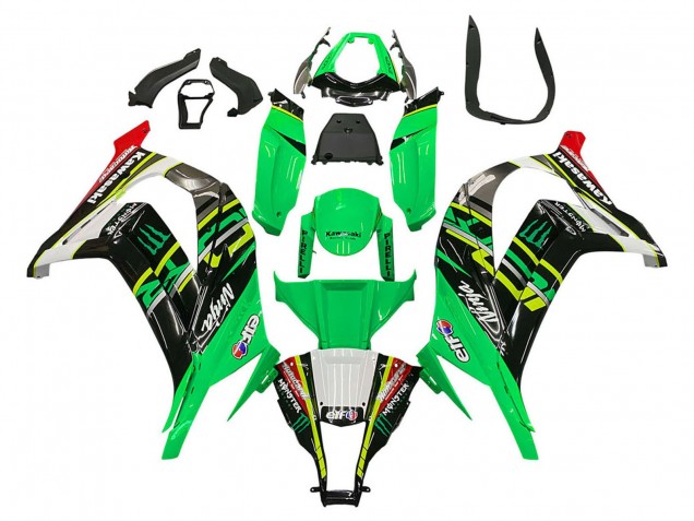 Carenados Moto Kawasaki ZX10R 2011-2015 - Verde Amarillo Negro Blanco Elf Monstruo Baratos