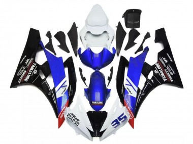 Carenados Moto Yamaha YZF R6 2006-2007 - Blanco Azul Negro Brillante Yamalube Becker Carbon Baratos